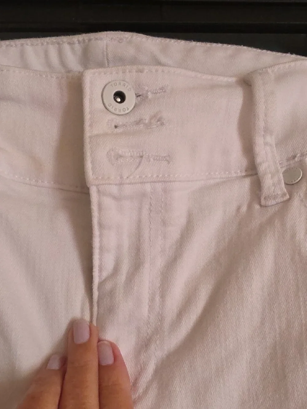 Women’s Torrid Distressed White Ankle Jeans
